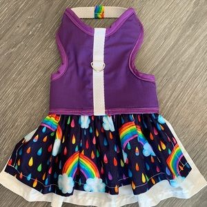 Custom made double pleated dog harness dress